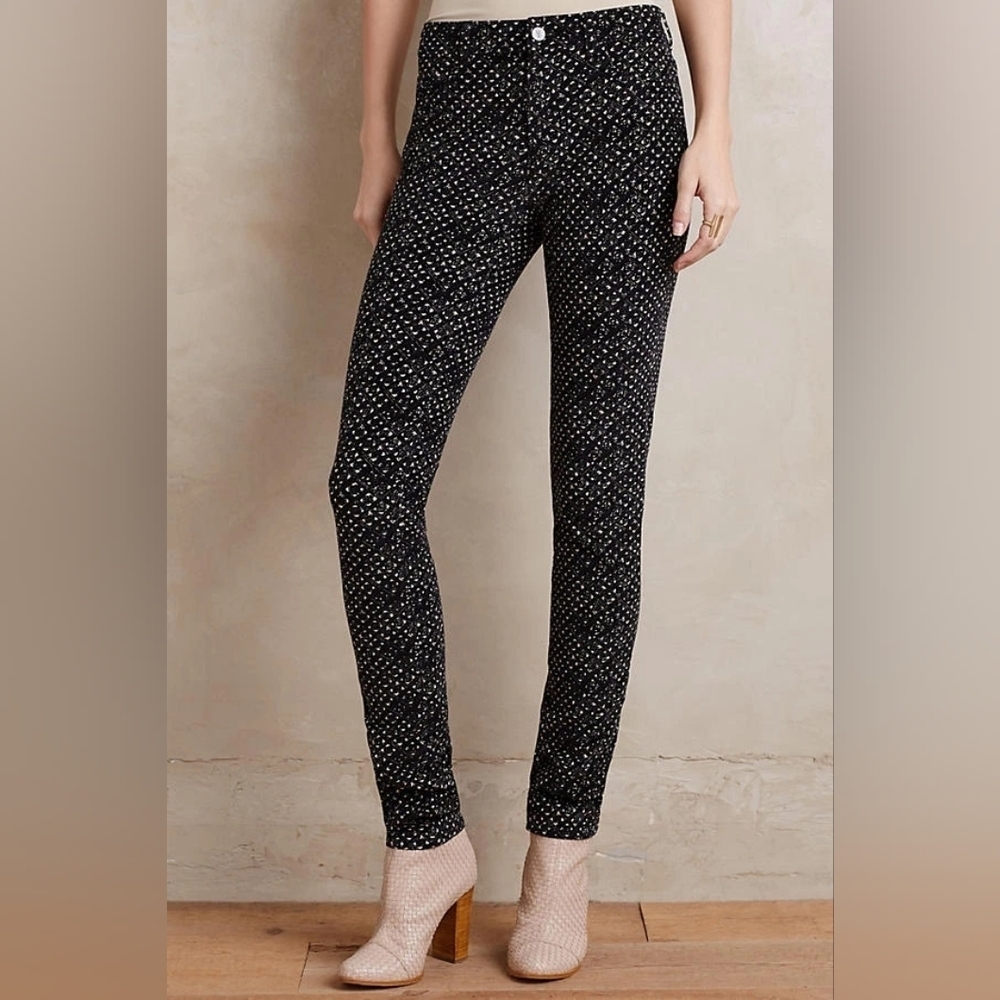 Pilcro & the Letterpress Serif Skinny Corduroy Pant, Color Black/White Size 27
